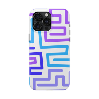 Abstract Neon Maze Phone Case