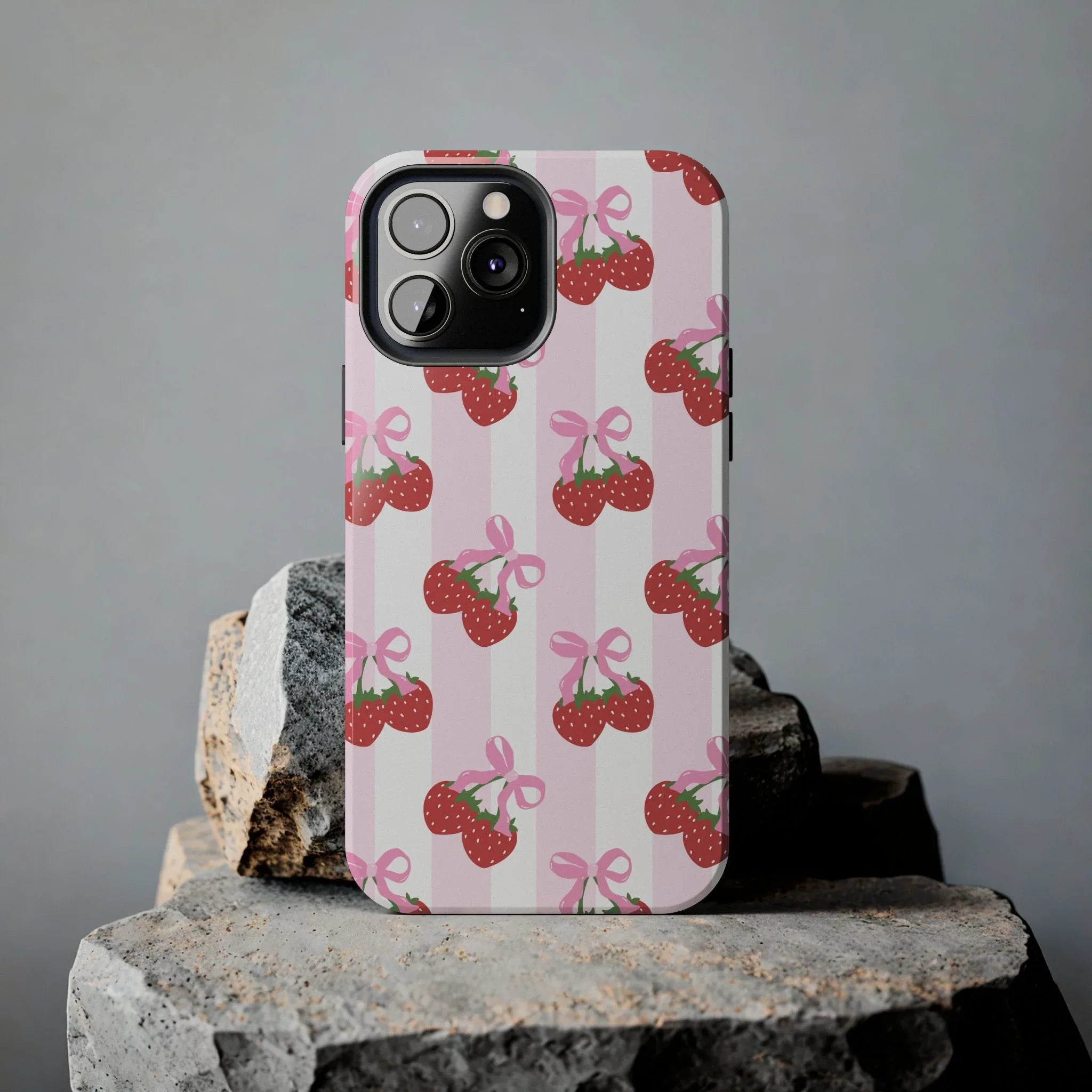 Strawberry Cherries Phone Case (Apple & Android) - Pink Sweetheart