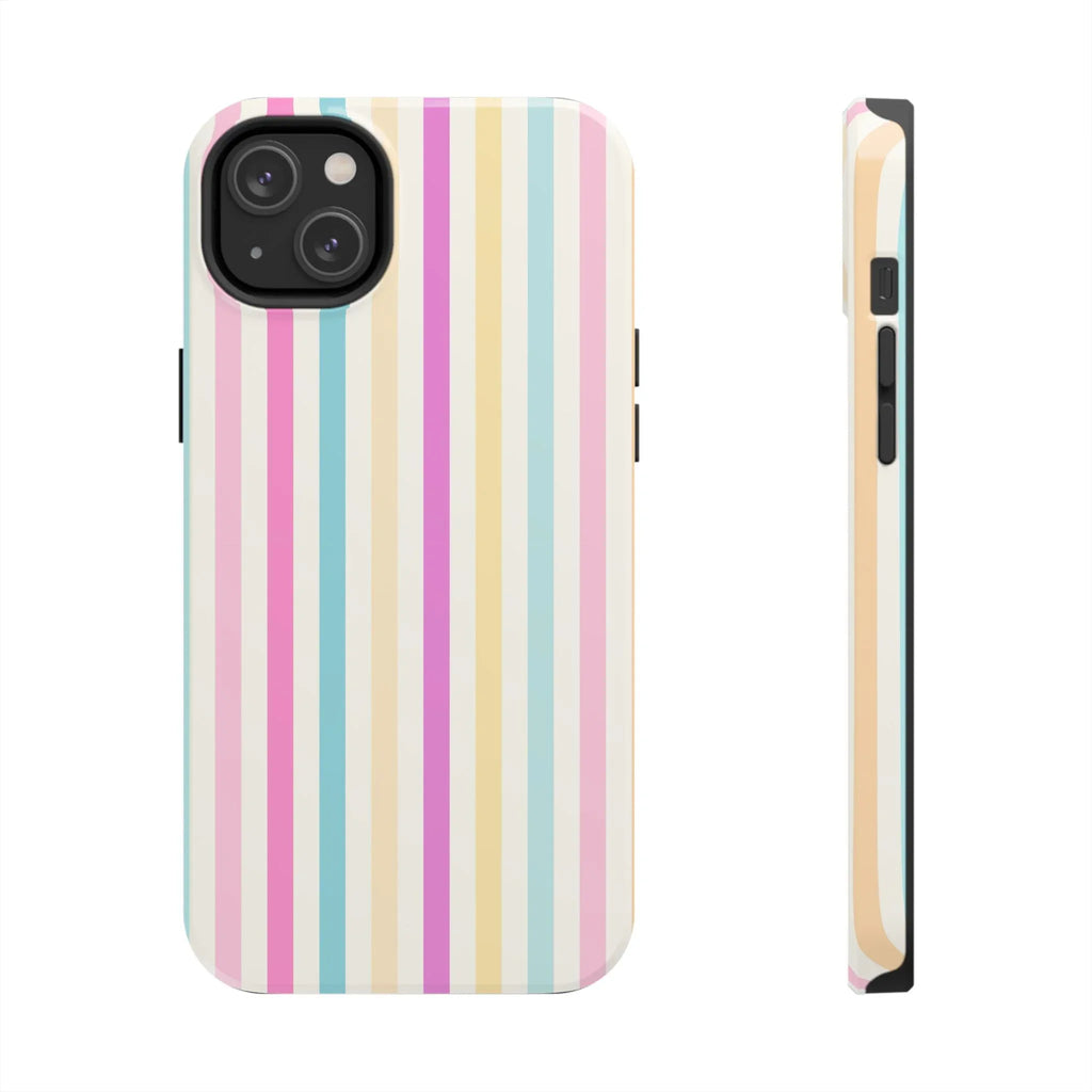 Pastel Candy Stripes Phone Cases (Apple & Android) - Pink Sweetheart