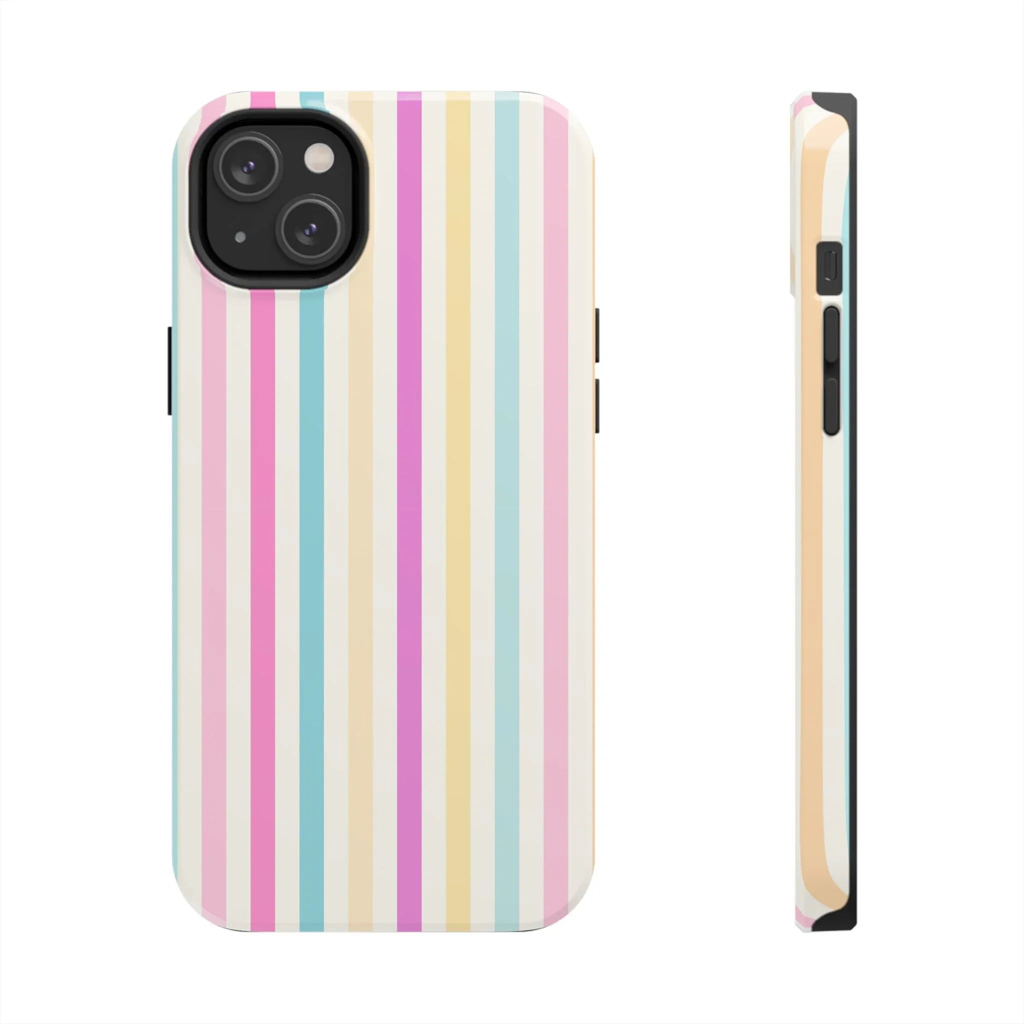 Pastel Candy Stripes Phone Cases (Apple & Android) - Pink Sweetheart