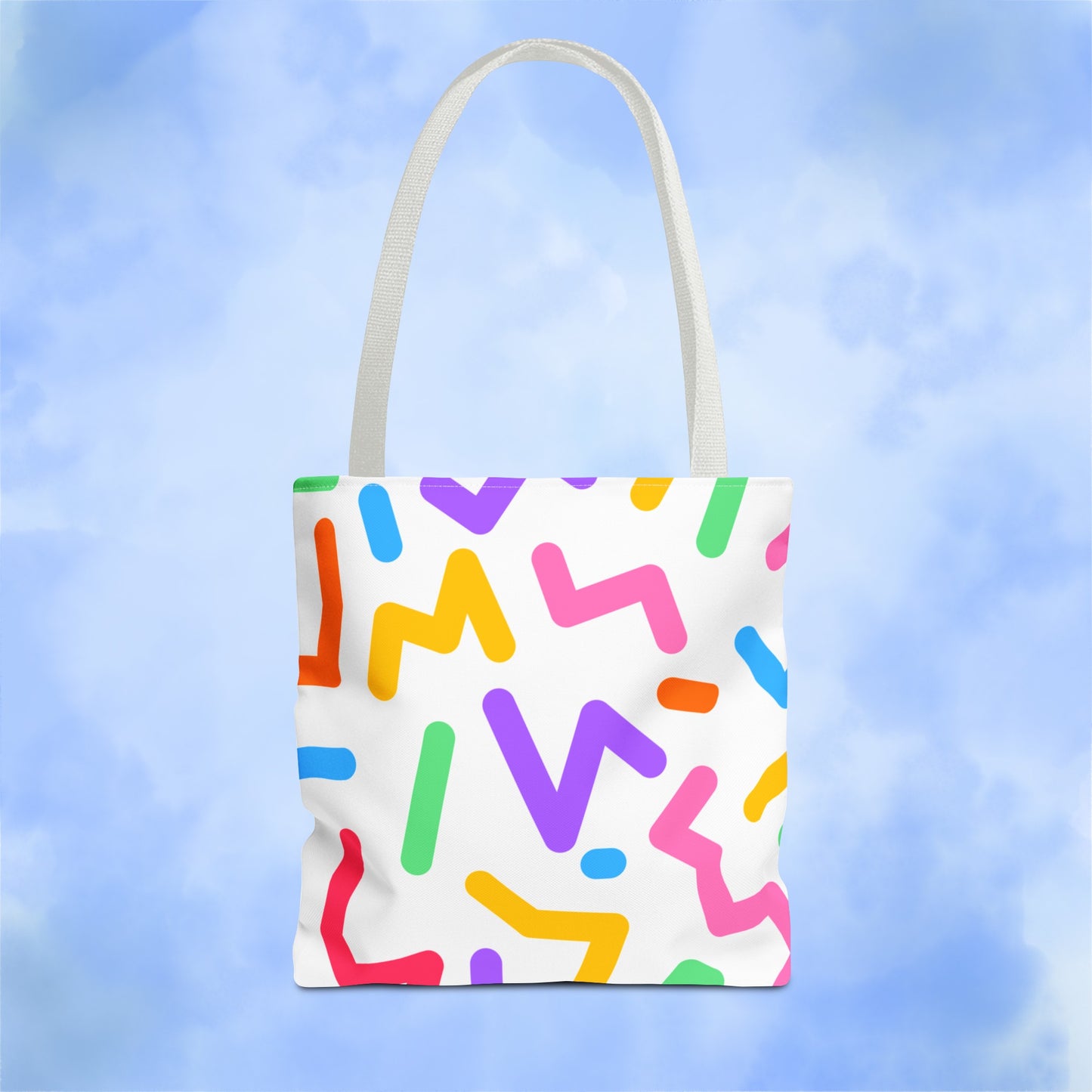 Colorful Doodle Zig Zags Tote Bag