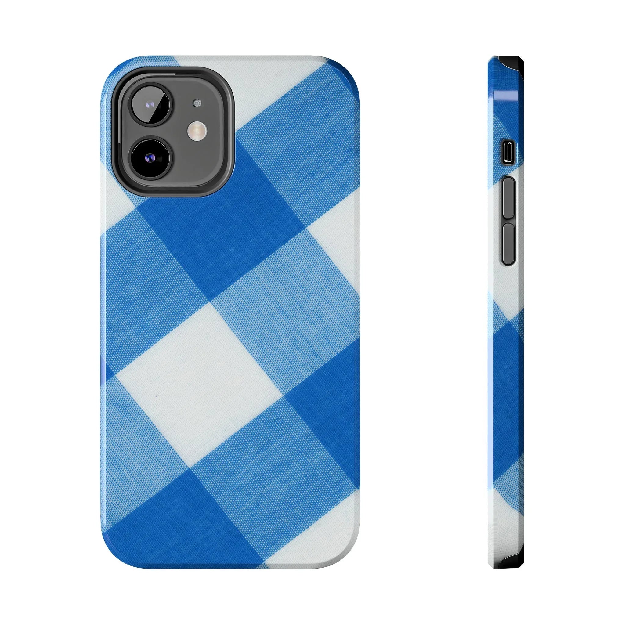 Classic Blue Gingham Phone Case (Apple & Android) - Pink Sweetheart