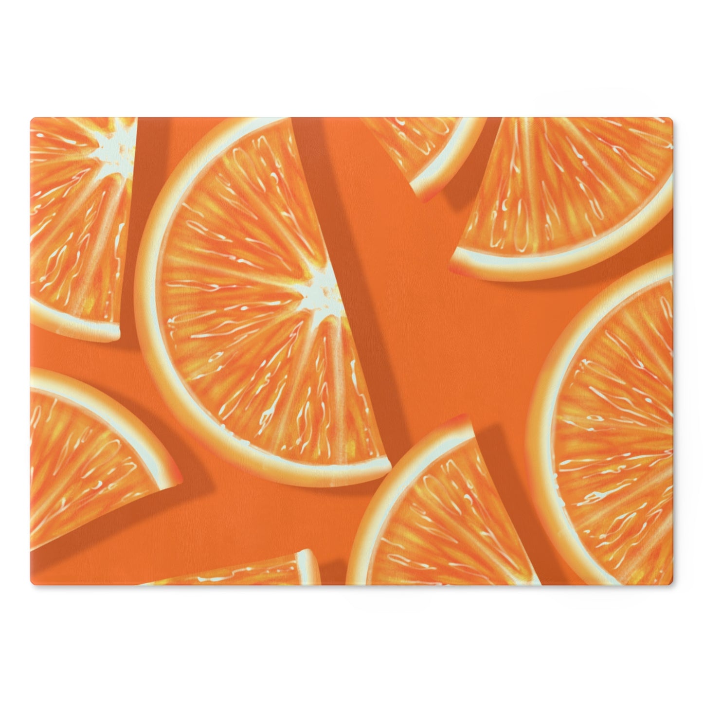 Orange Slices Glass Cutting Board