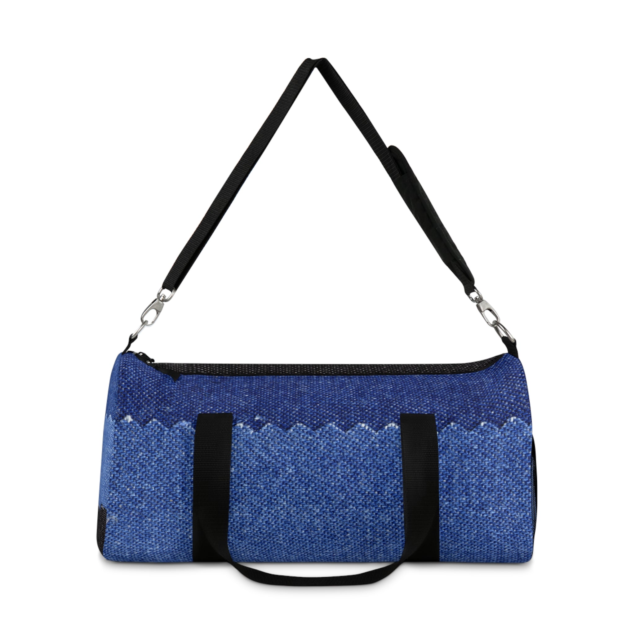 Blue Denim Print Duffel Bag