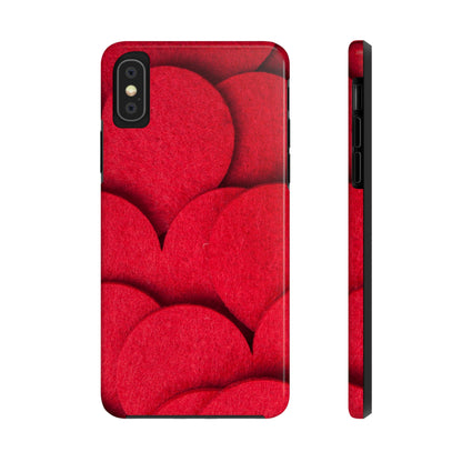 Big Red Felt Hearts Phone Case