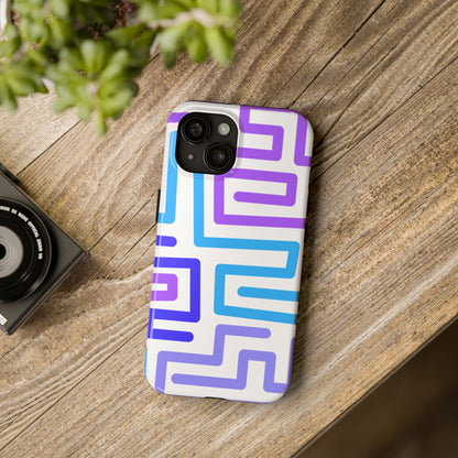 Abstract Neon Maze Phone Case