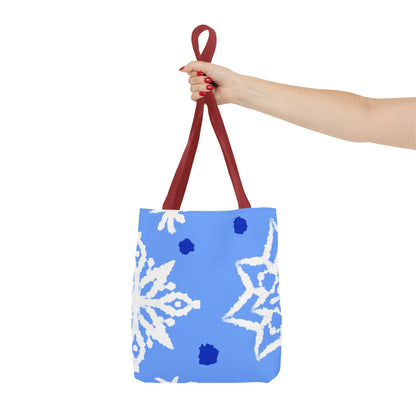 Blue Winter Snowflakes Tote Bag