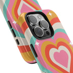 Psychedelic Hearts Phone Case (Apple & Android) - Pink Sweetheart