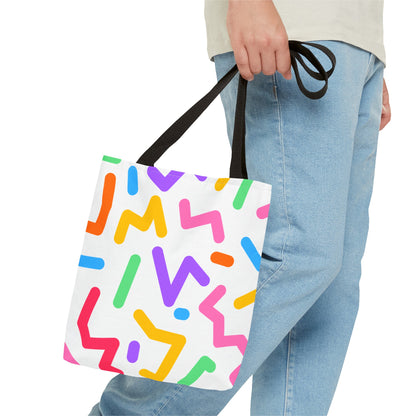 Colorful Doodle Zig Zags Tote Bag