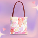 Watercolor Valentine Hearts Tote Bag