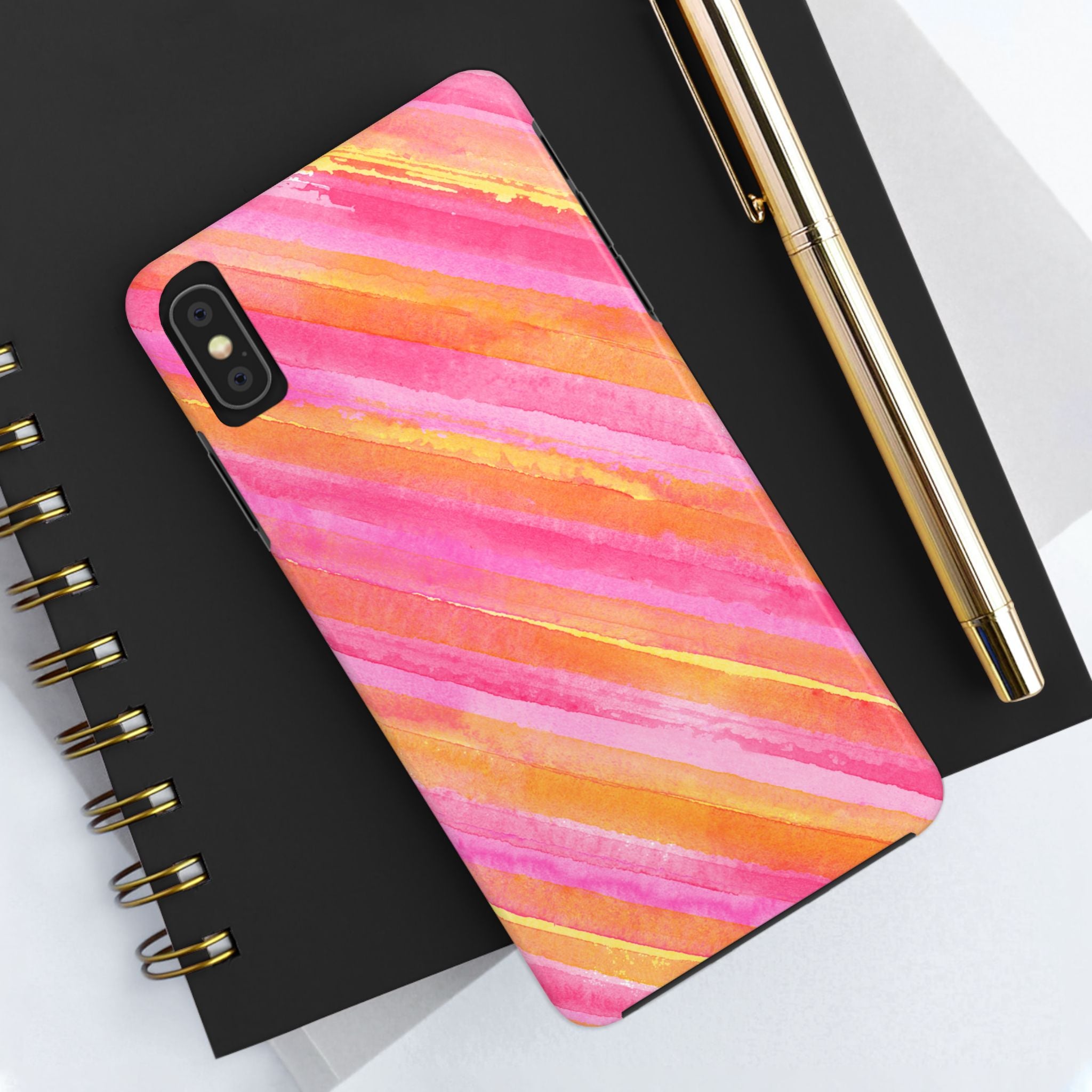 Pink Lemon Stripes Phone Case (Apple & Android)