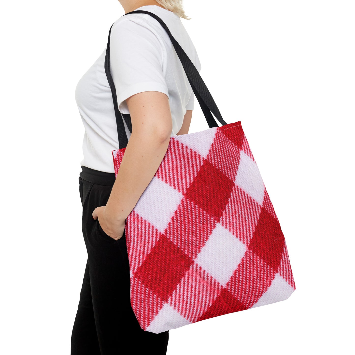 Red & White Checked Tote Bag