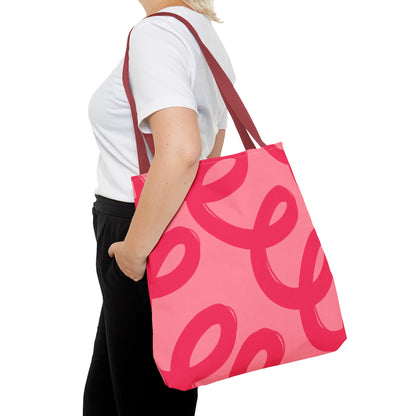 Red Spiral Loops Tote Bag