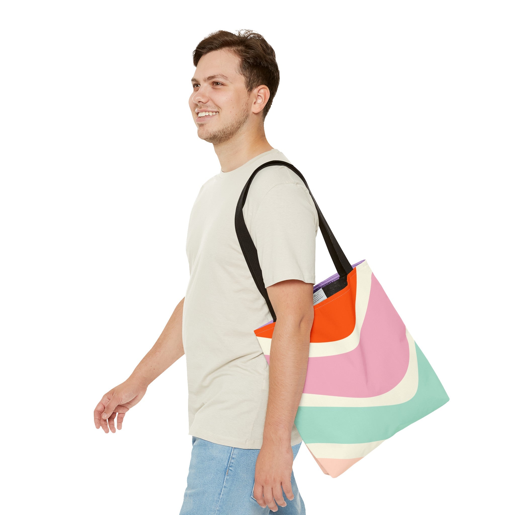Retro Color Wave Tote Bag