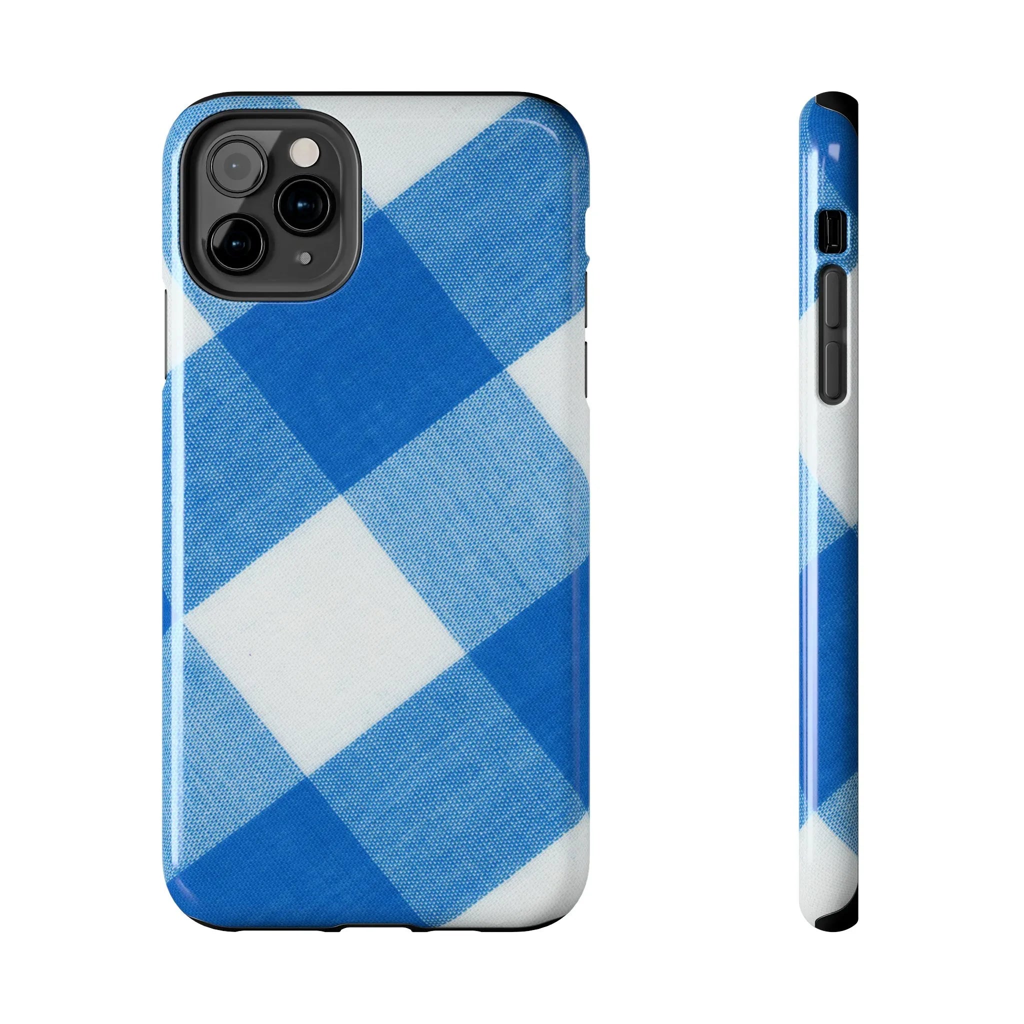 Classic Blue Gingham Phone Case (Apple & Android) - Pink Sweetheart