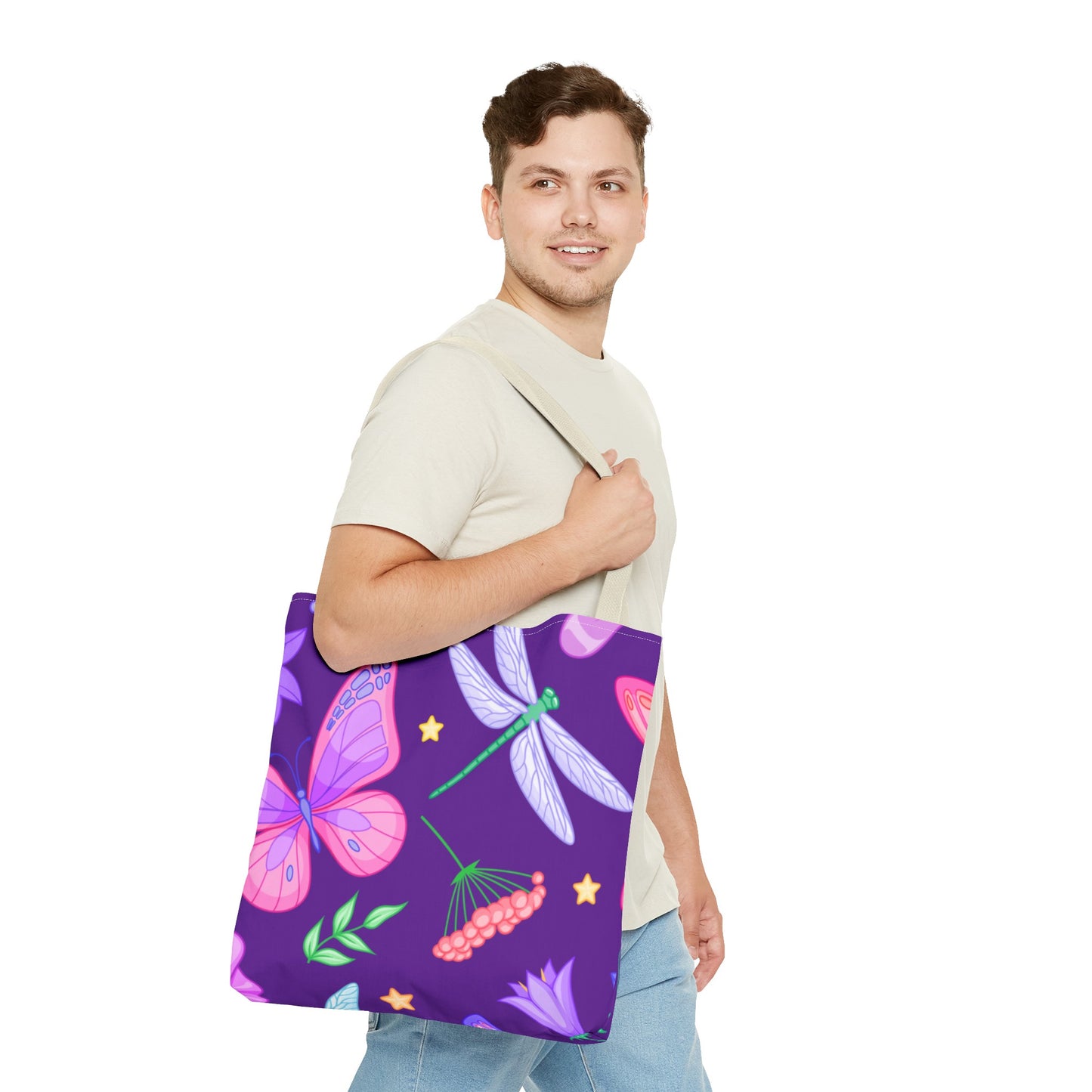 Purple Butterfly Forest Tote Bag