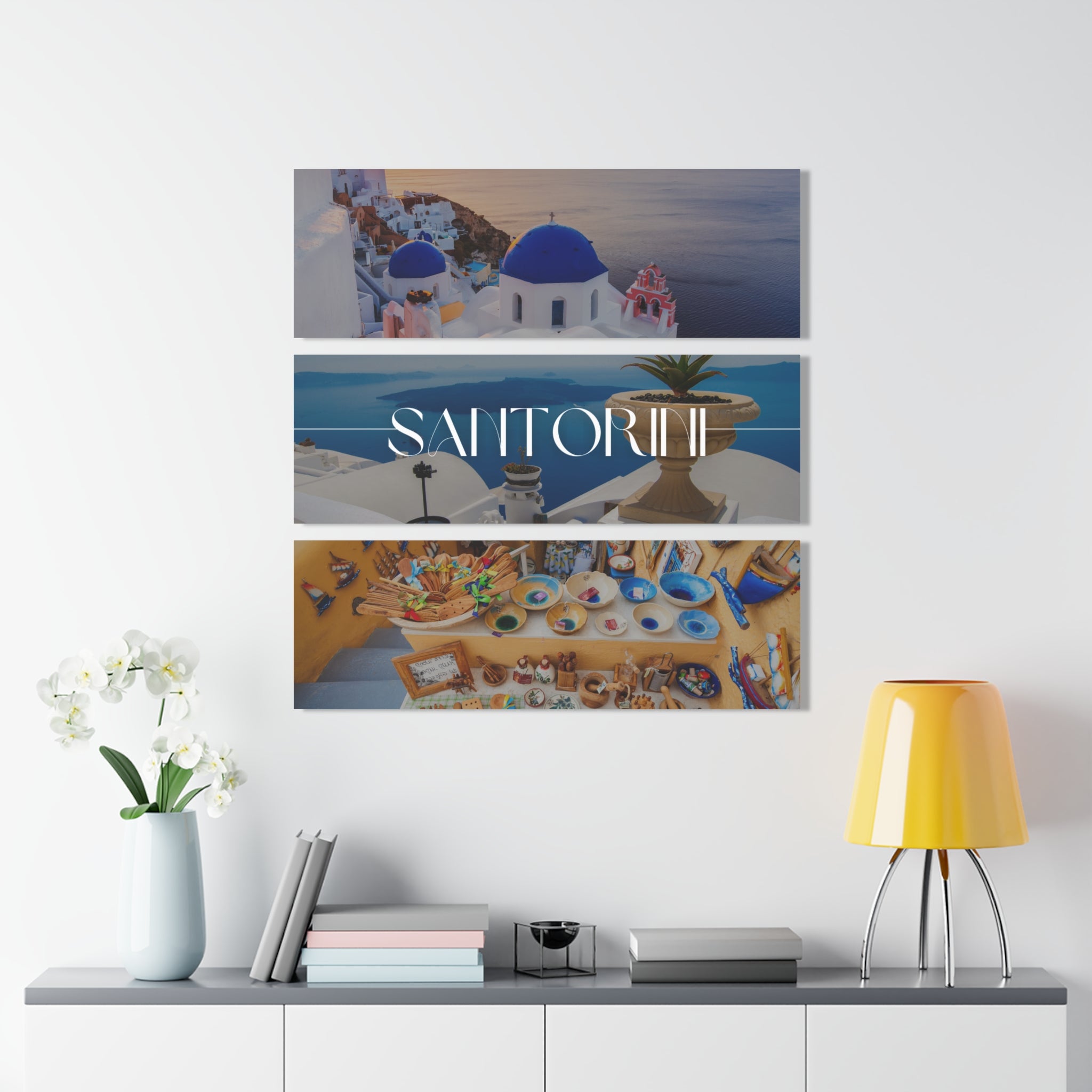 Santorini Skyline Acrylic Prints (Triptych)