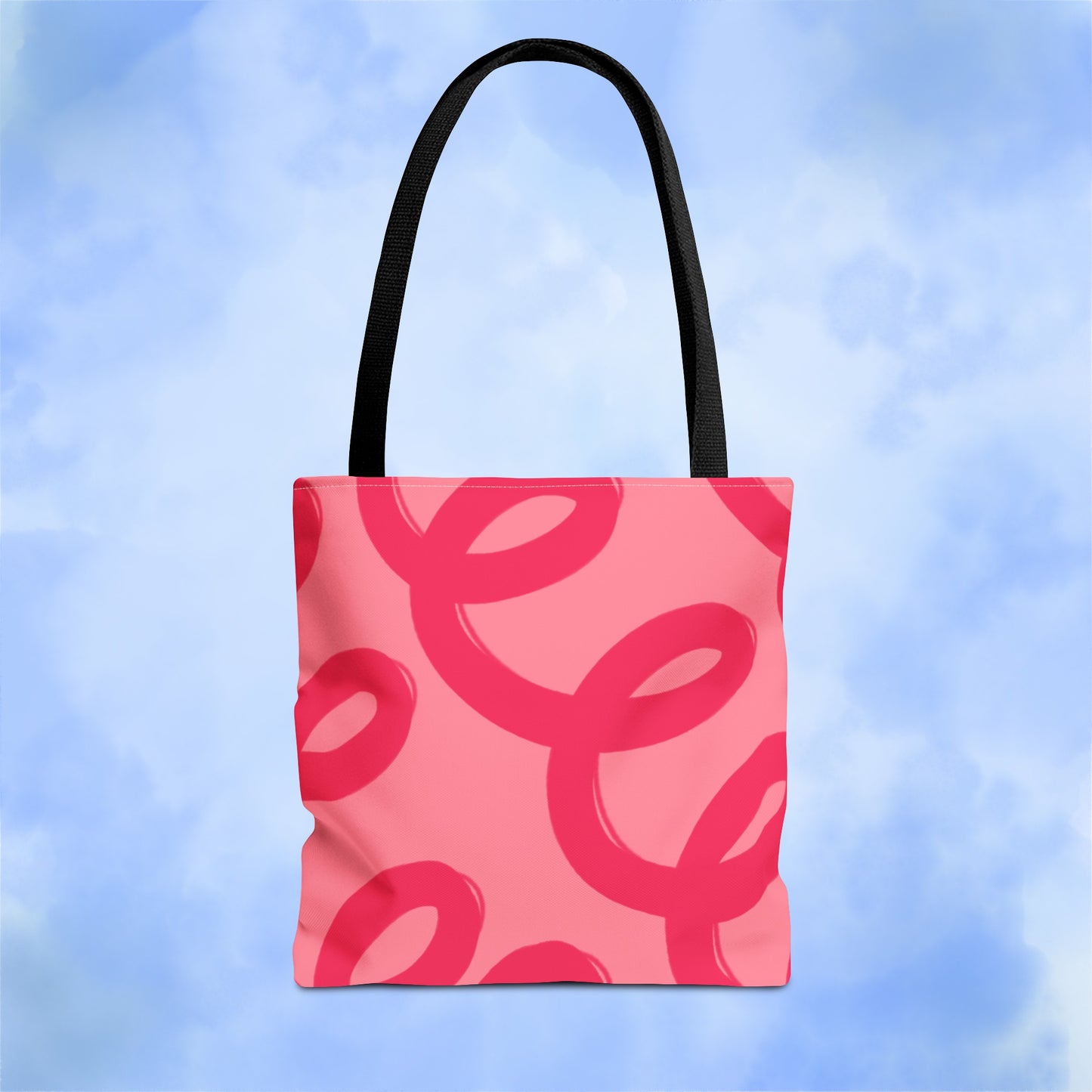 Red Spiral Loops Tote Bag