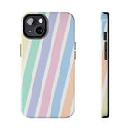 Pretty Pastel Lines Phone Case (Apple & Android) - Pink Sweetheart
