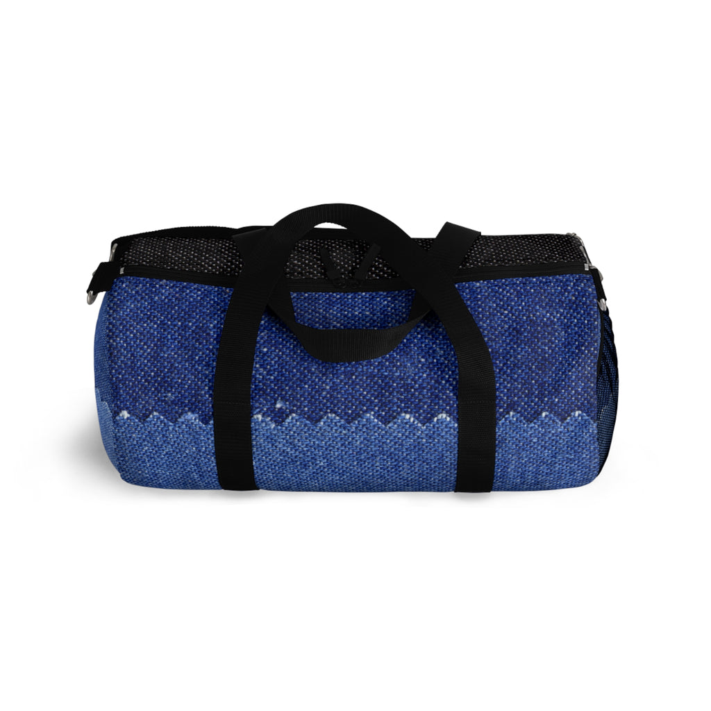 Blue Denim Print Duffel Bag