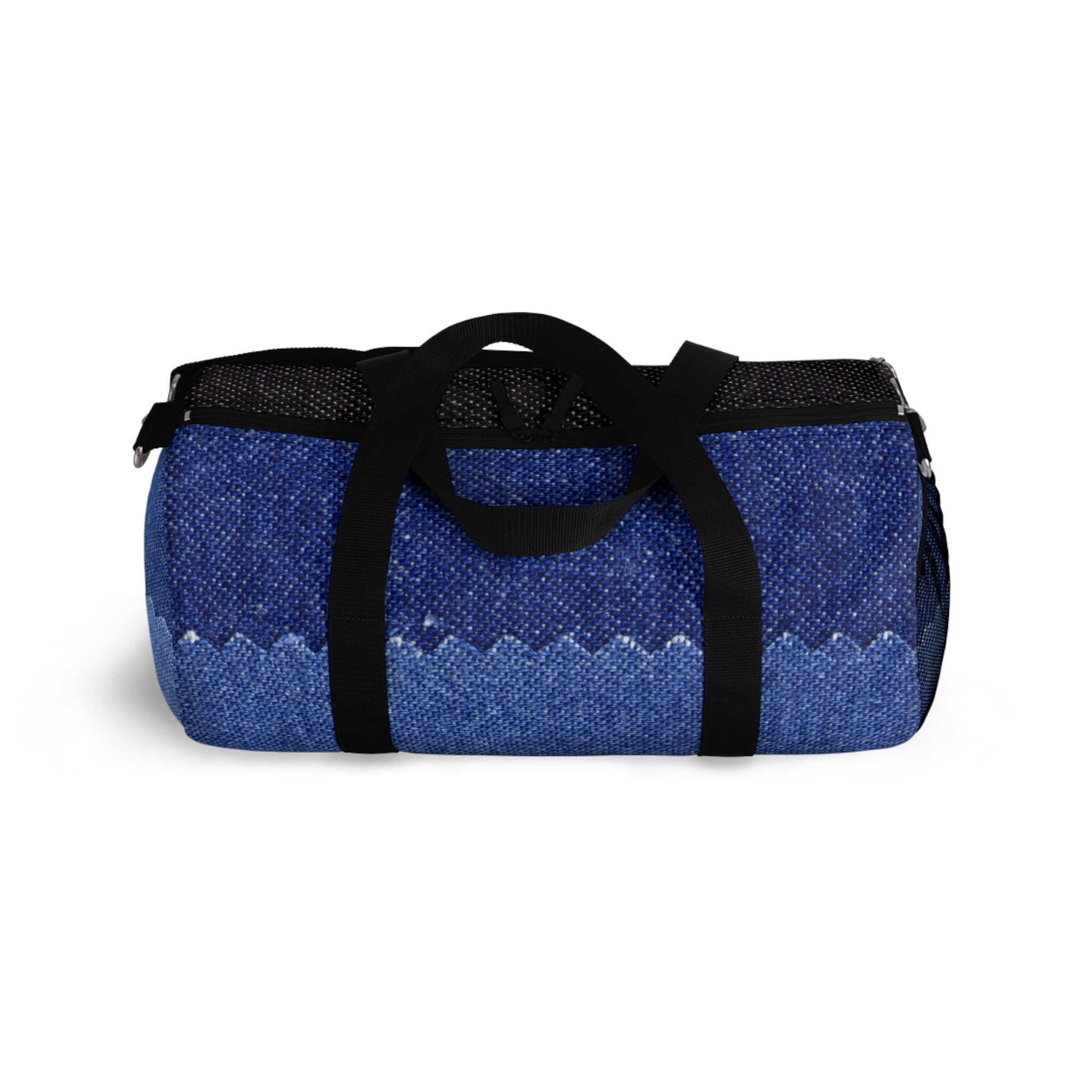 Blue Denim Print Duffel Bag