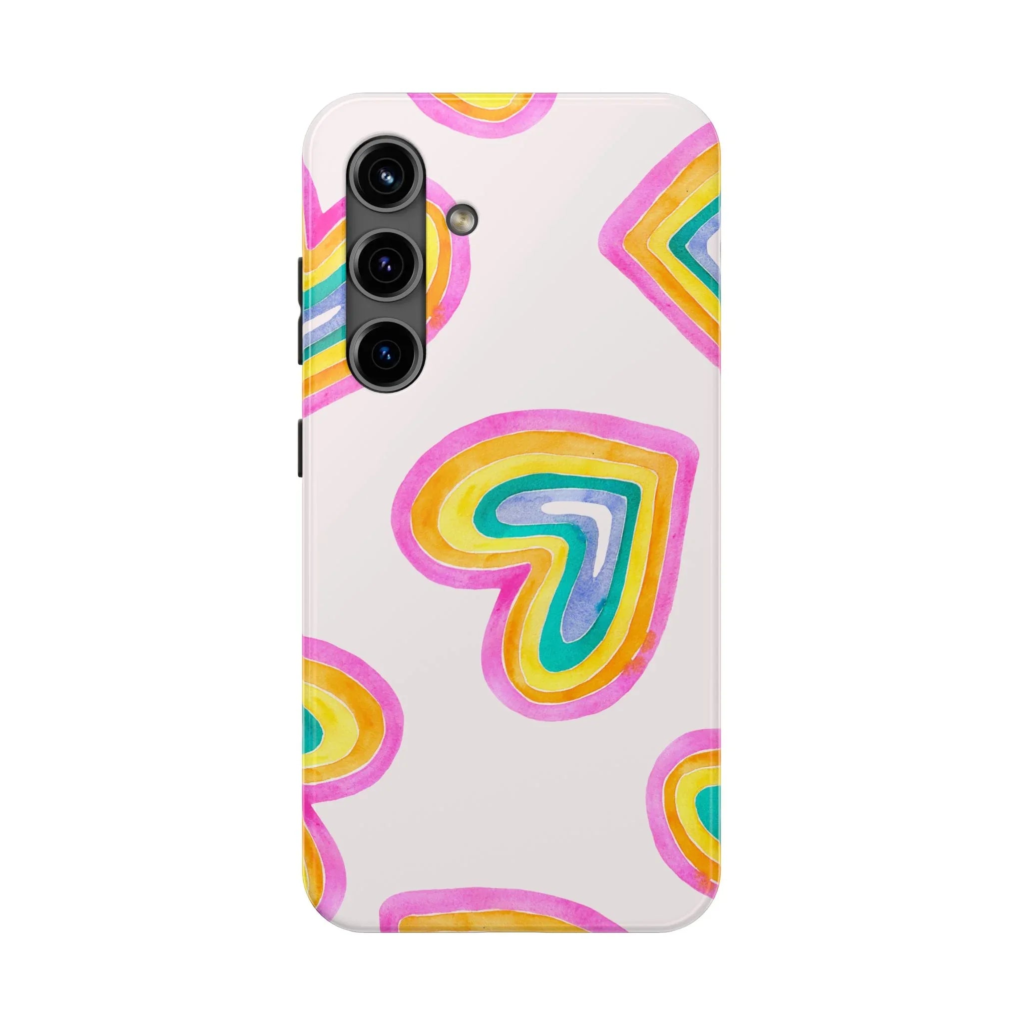 Rainbow Hearts Phone Case (Apple & Android) - Pink Sweetheart