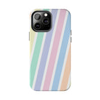 Pretty Pastel Lines Phone Case (Apple & Android) - Pink Sweetheart