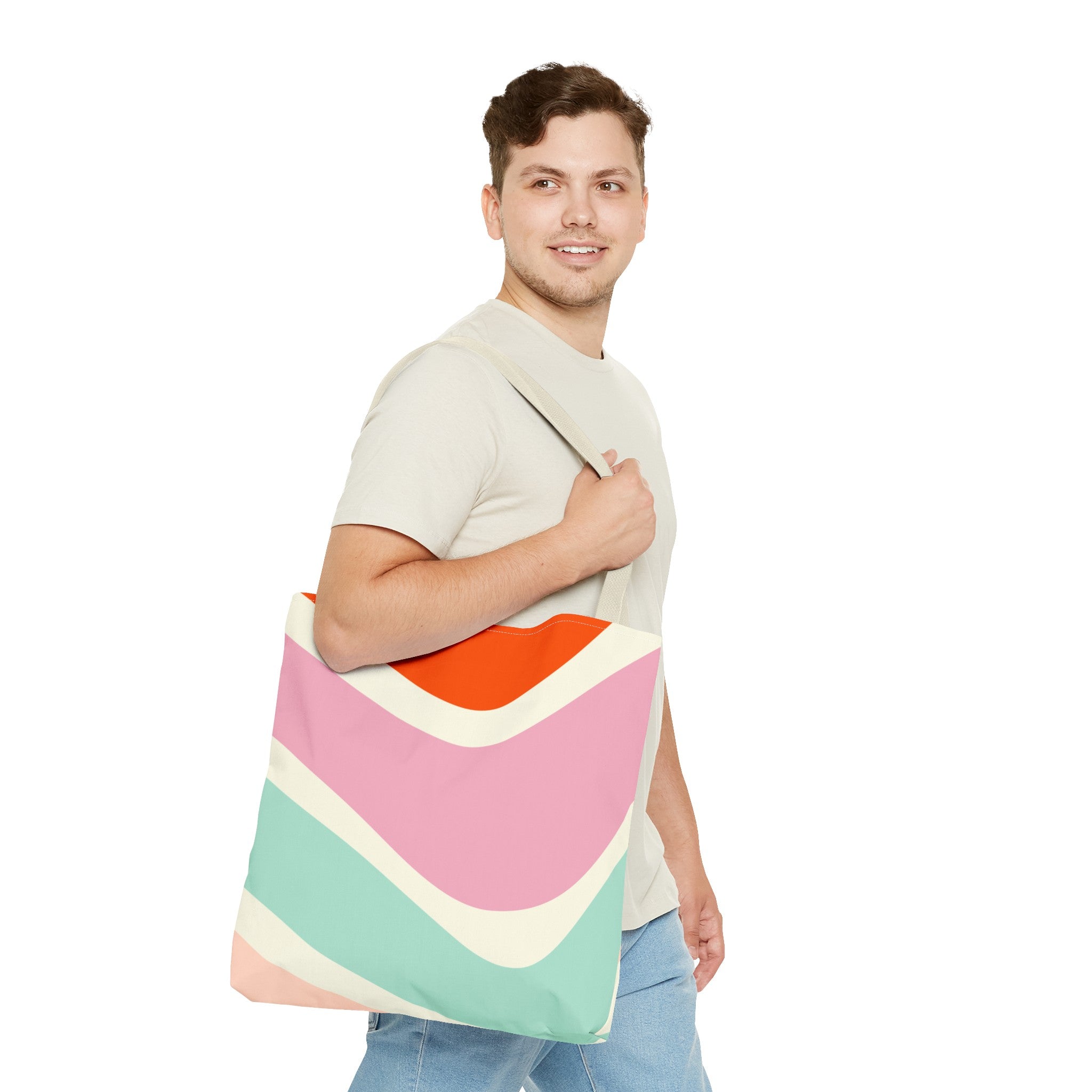 Retro Color Wave Tote Bag