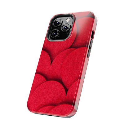 Big Red Felt Hearts Phone Case