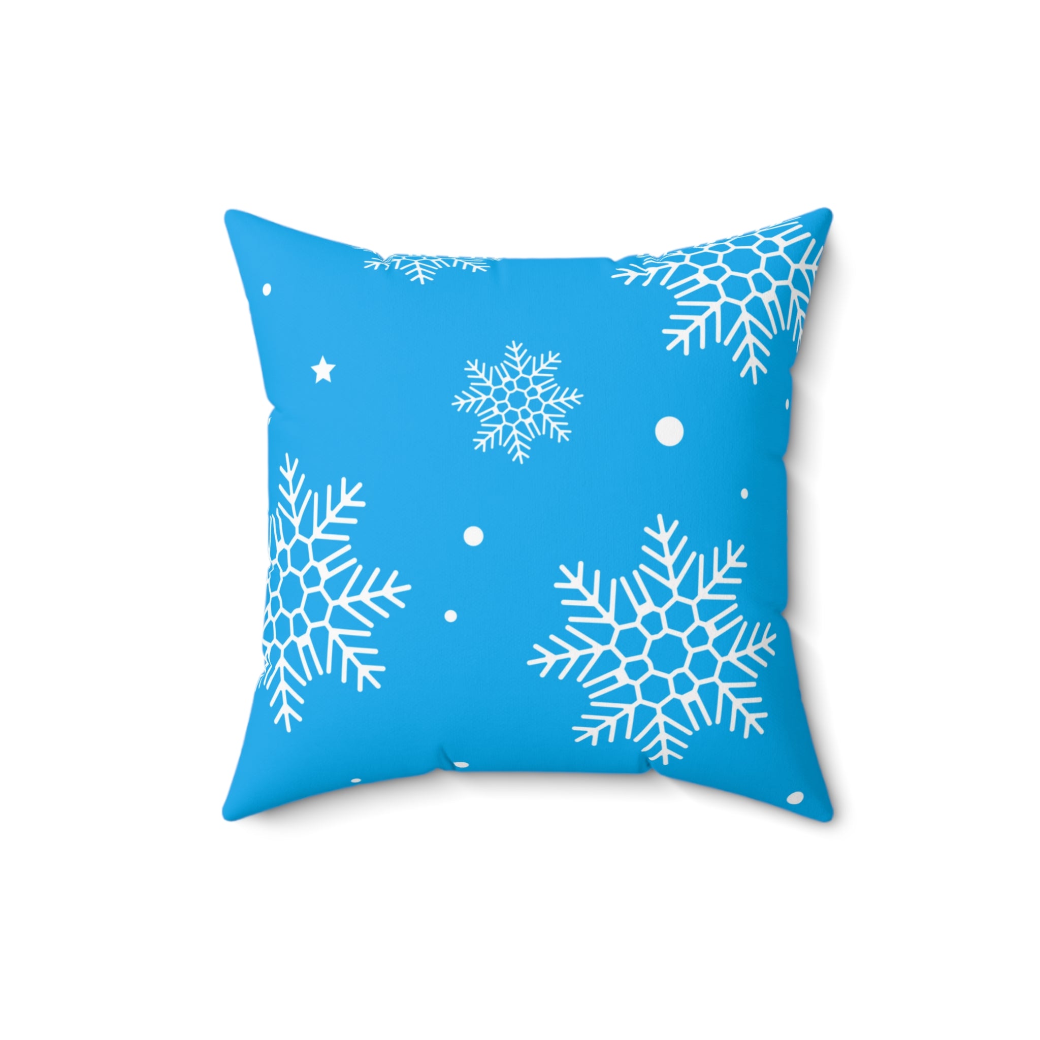 Frosty Blue Winter Snowflakes Square Pillow