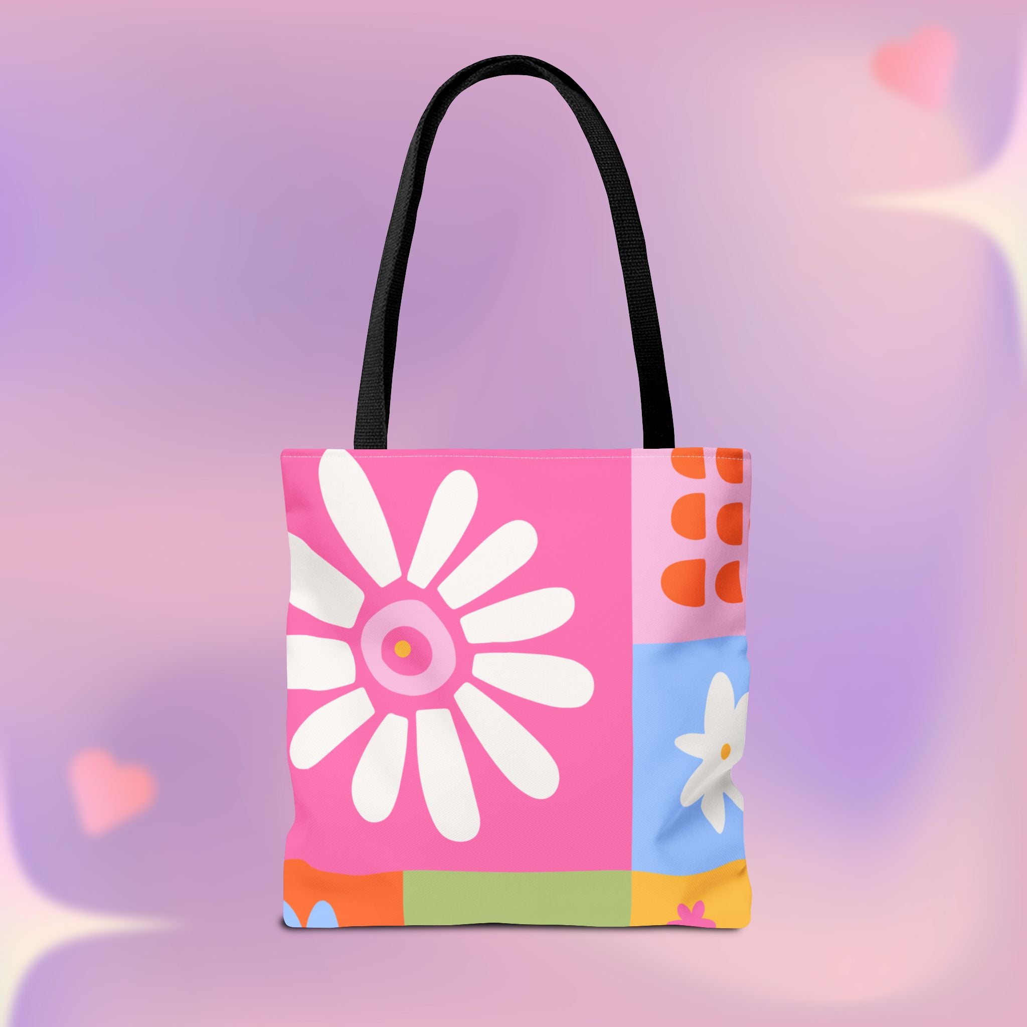 Vibrant Kawaii Floral Tote Bag