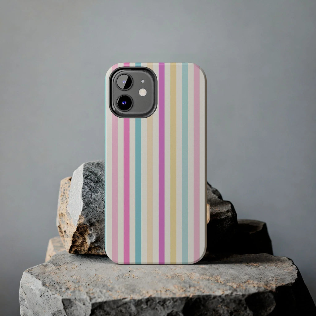 Pastel Candy Stripes Phone Cases (Apple & Android) - Pink Sweetheart