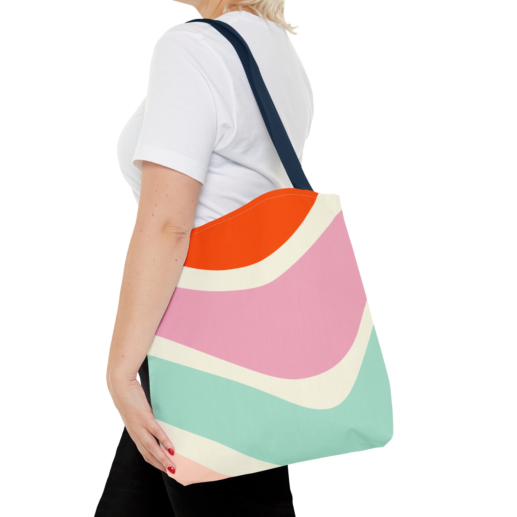 Retro Color Wave Tote Bag