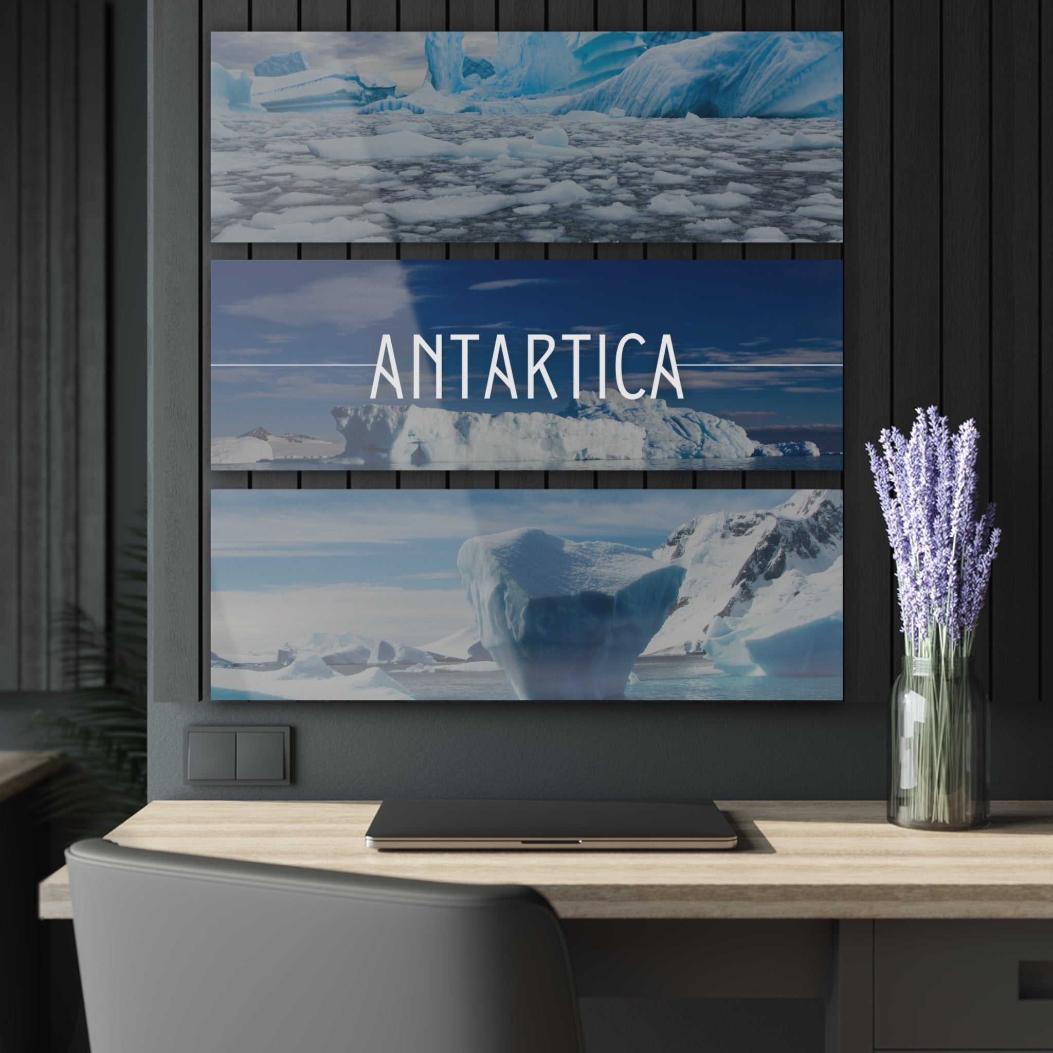 Antartica Skyline Acrylic Prints (Triptych)