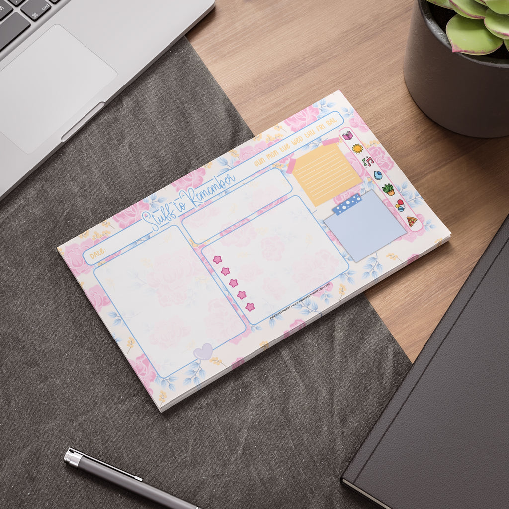 Dainty Feminine Florals Sticky Note Pad