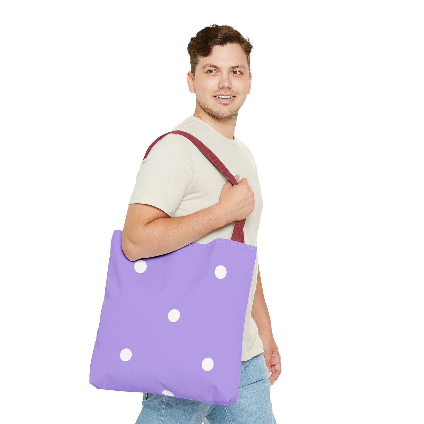 Pastel Purple Polka Dot Tote Bag