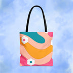70s Floral Retro Aesthetic Tote Bag