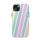 Pretty Pastel Lines Phone Case (Apple & Android) - Pink Sweetheart