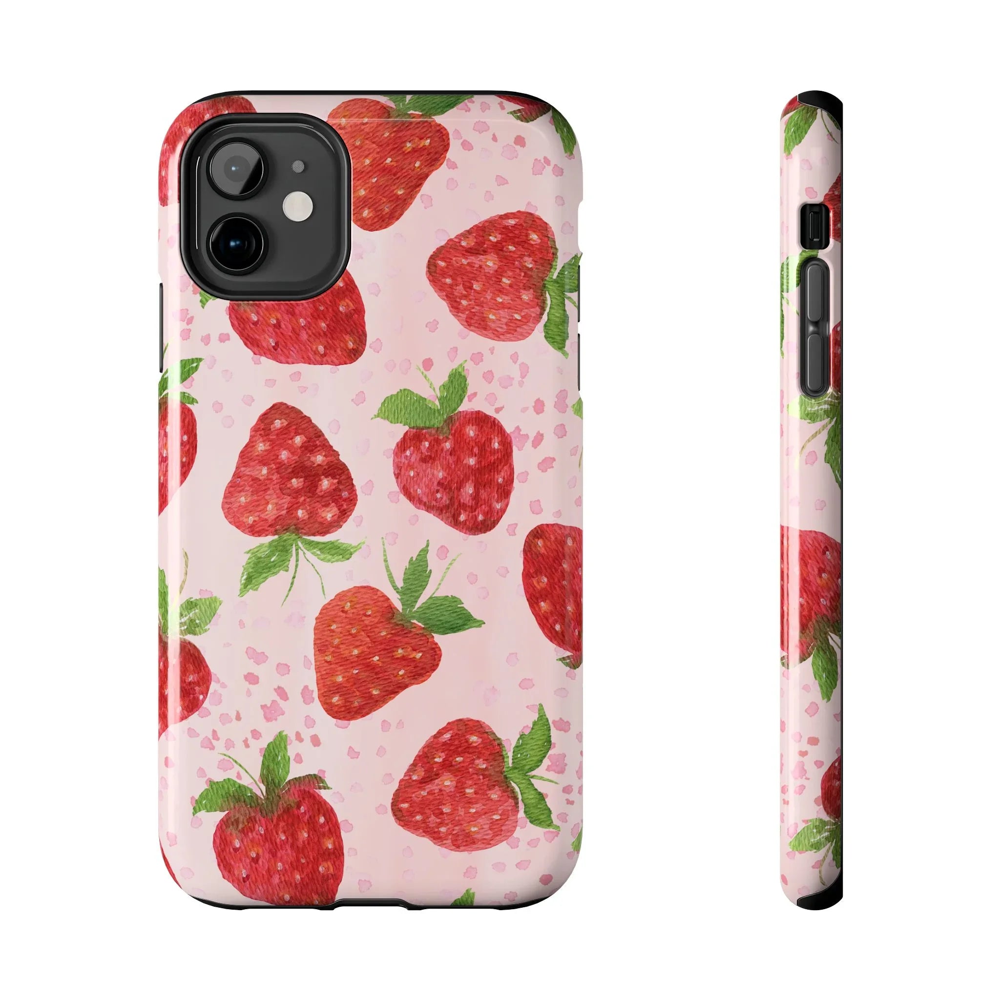 Cute Strawberries Phone Case (Apple & Android) - Pink Sweetheart