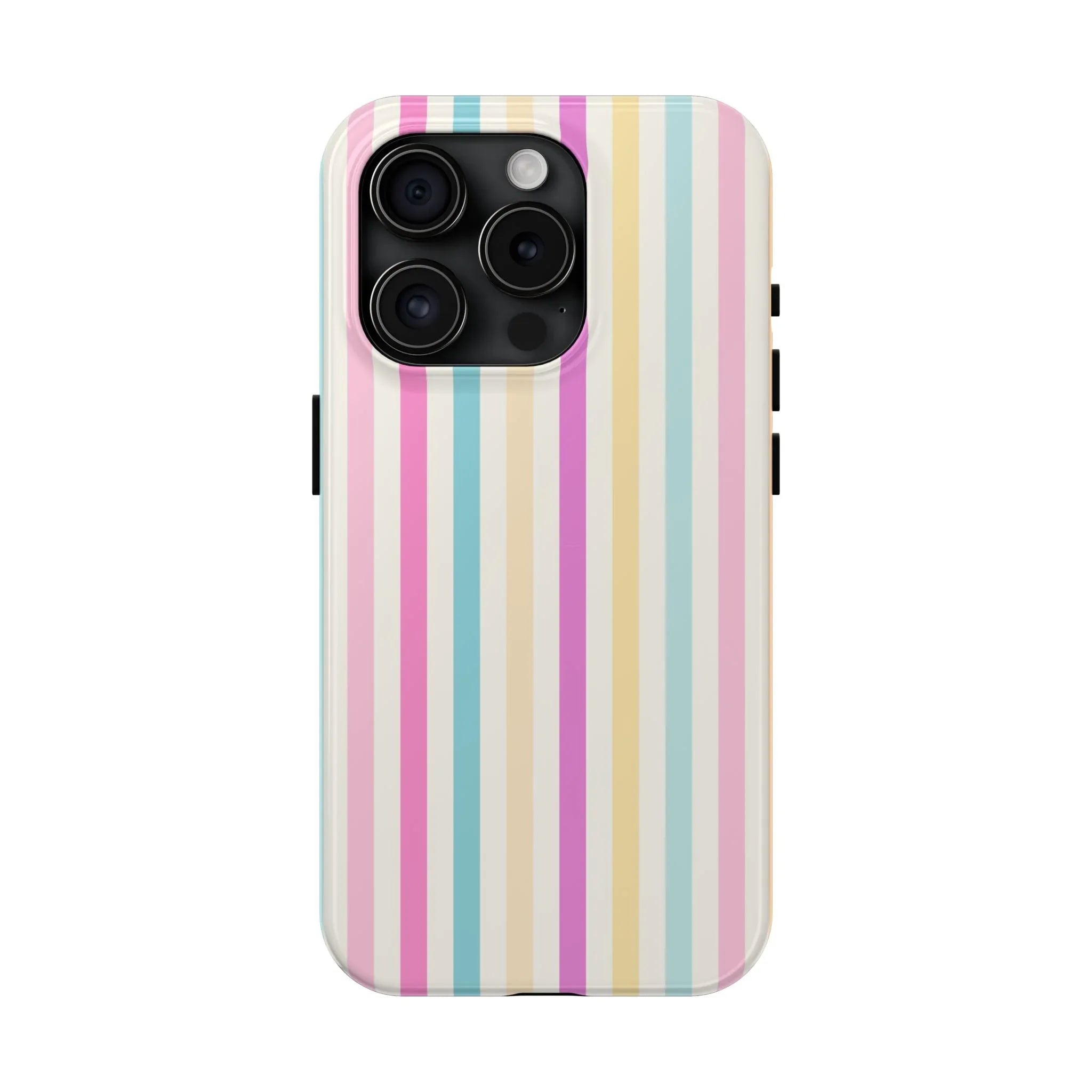 Pastel Candy Stripes Phone Cases (Apple & Android) - Pink Sweetheart