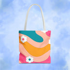 70s Floral Retro Aesthetic Tote Bag