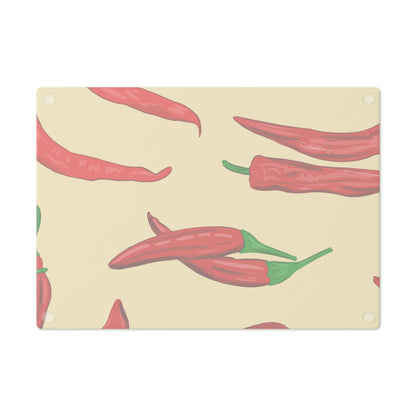 Hot Pepper Glass Cutting Board