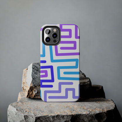 Abstract Neon Maze Phone Case