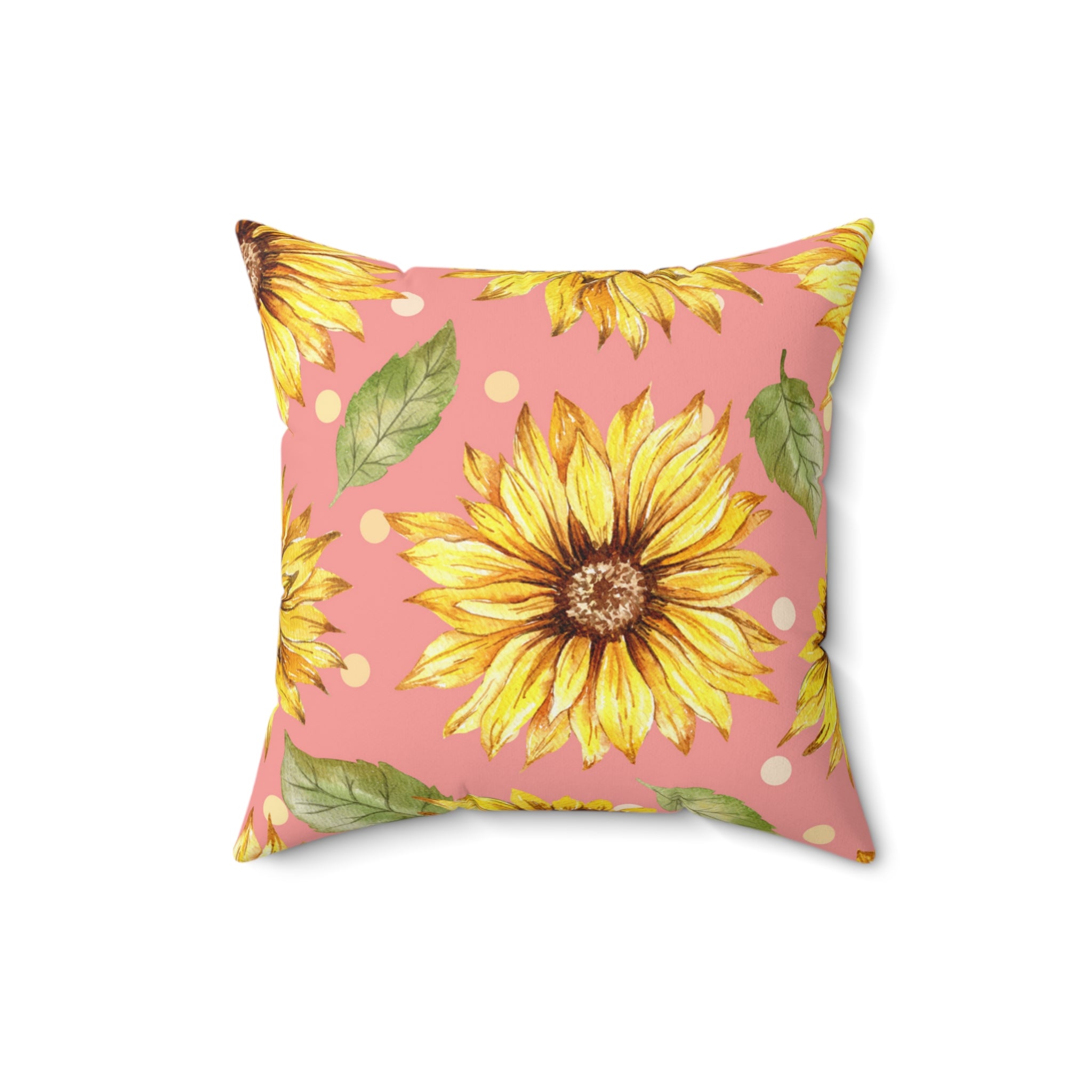 Pink & Sunflowers Square Pillow