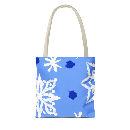 Blue Winter Snowflakes Tote Bag