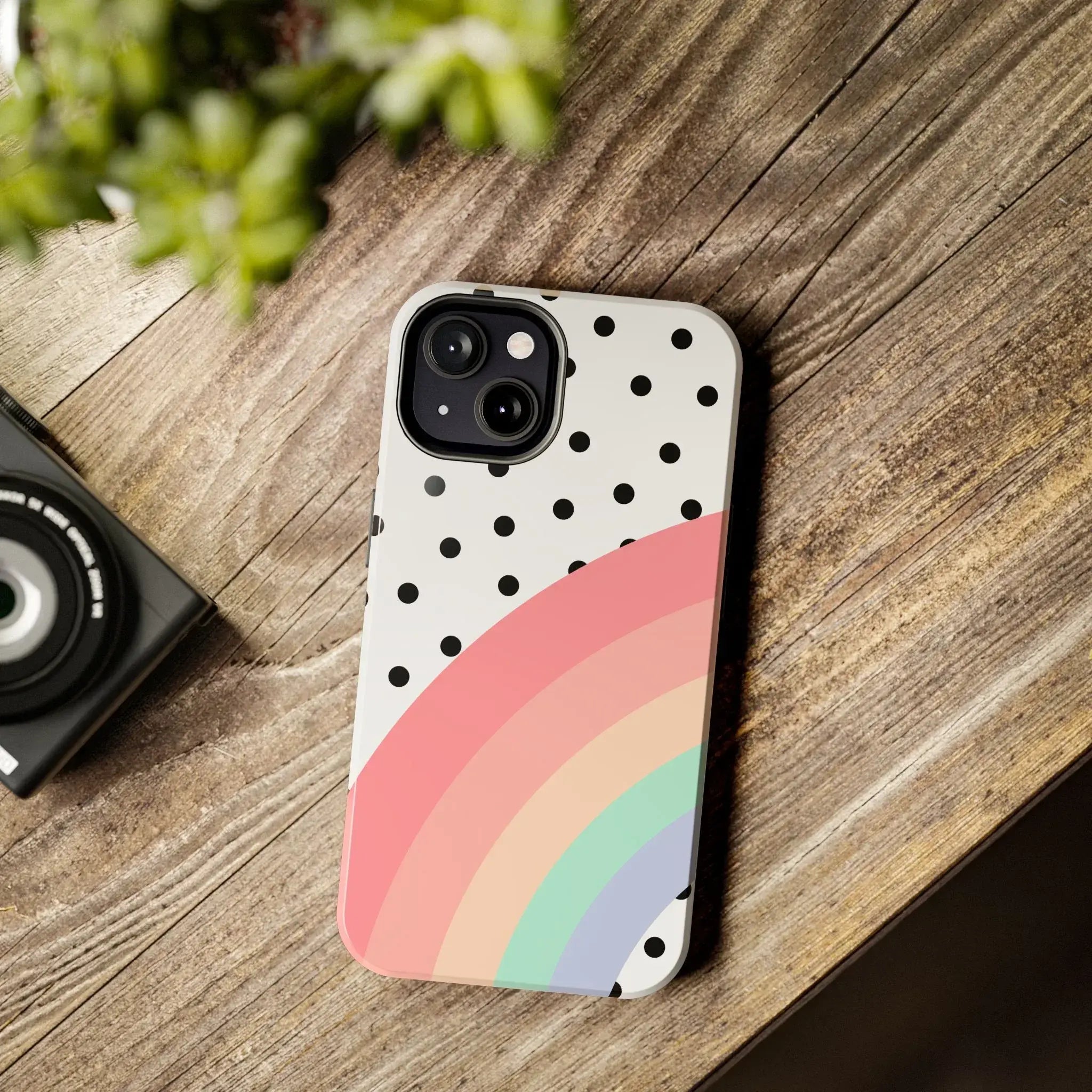 Polka Dot Rainbow Phone Case (Apple & Android) - Pink Sweetheart