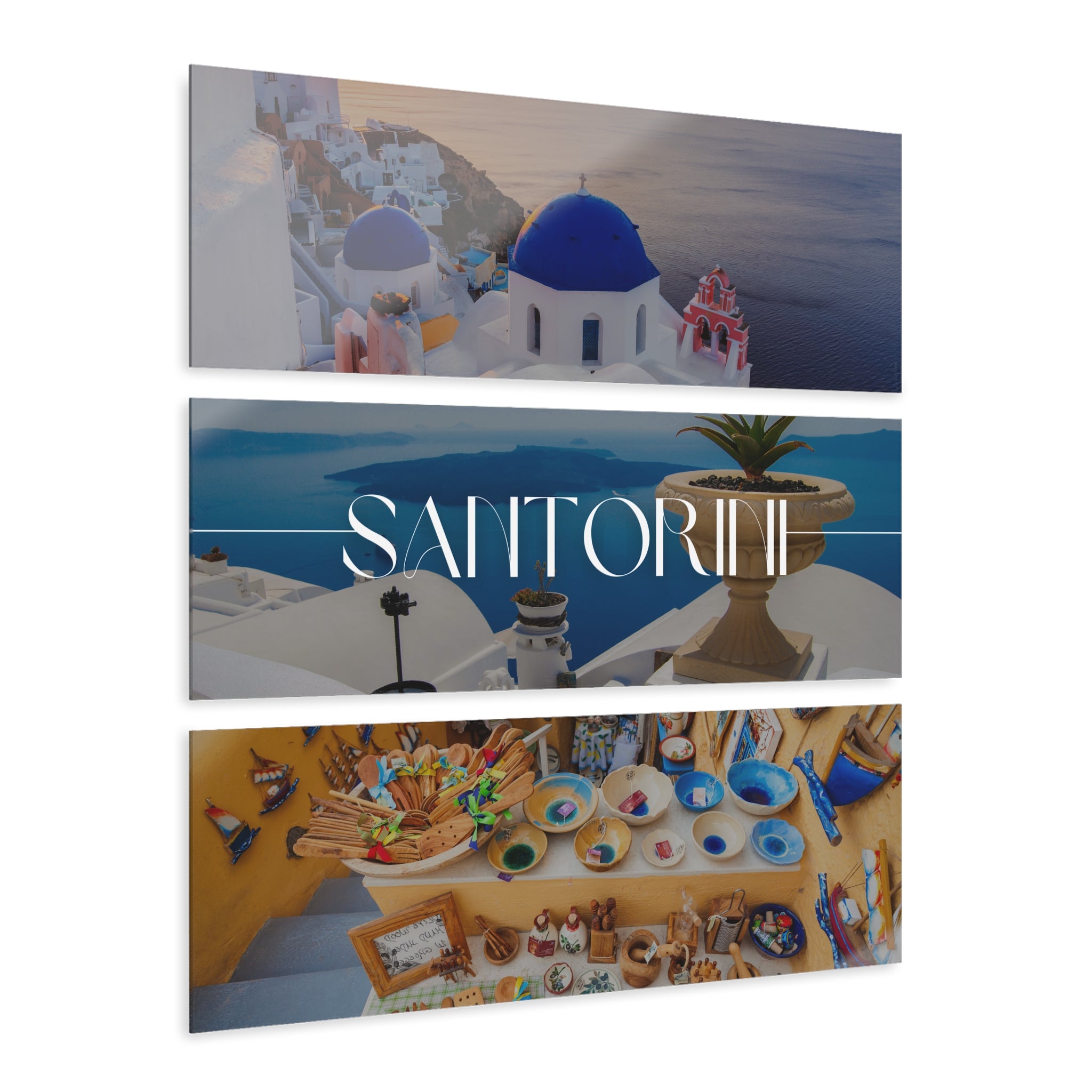 Santorini Skyline Acrylic Prints (Triptych)
