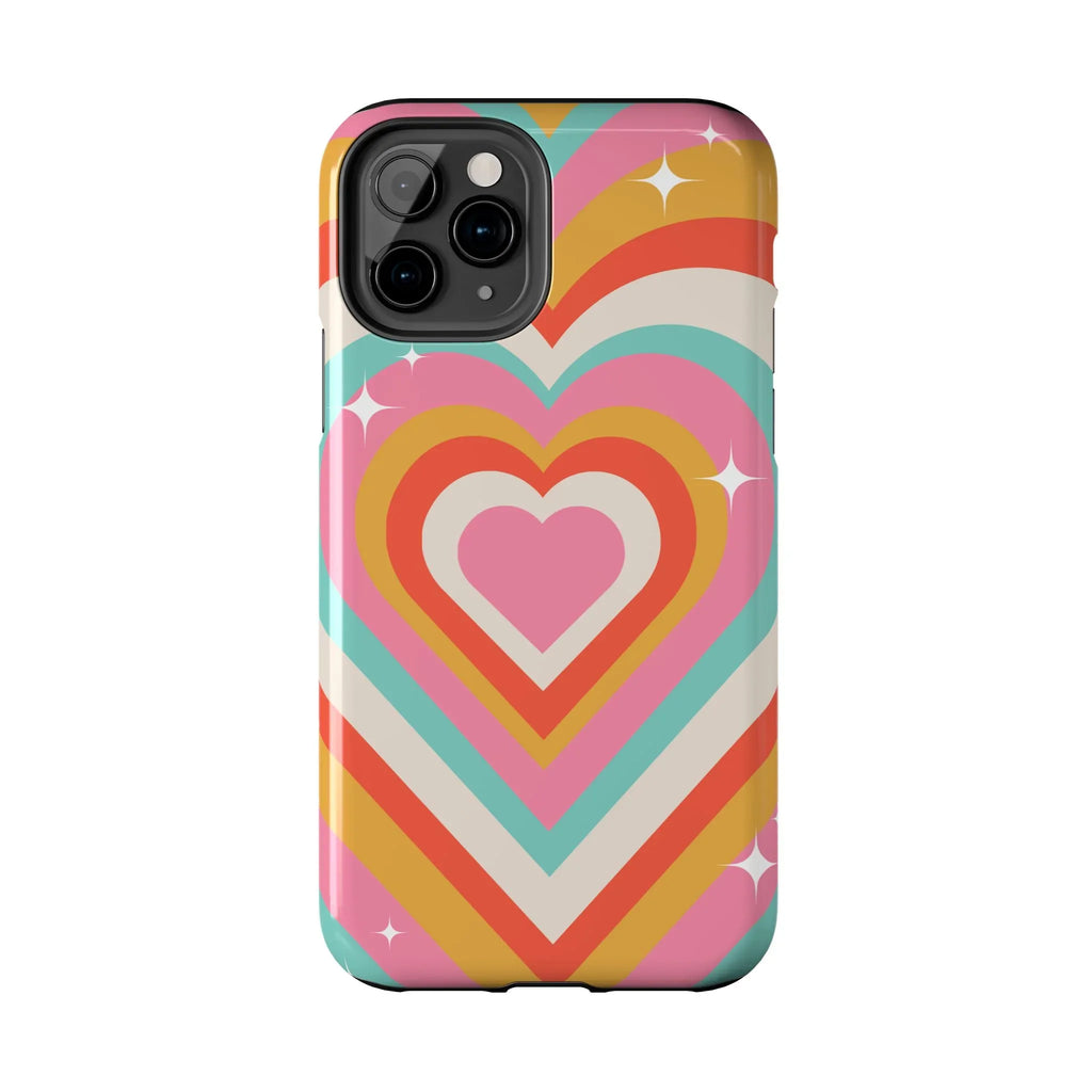 Psychedelic Hearts Phone Case (Apple & Android) - Pink Sweetheart