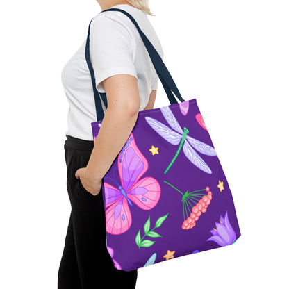 Purple Butterfly Forest Tote Bag