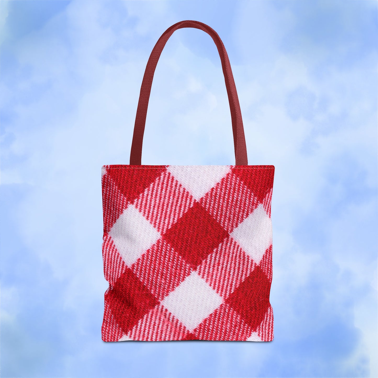 Red & White Checked Tote Bag